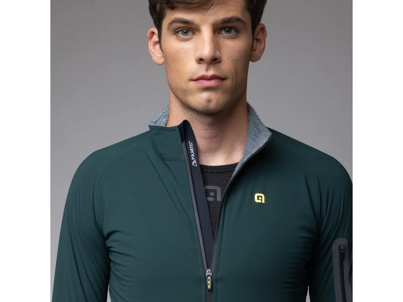 Alé R-EV1 Thermo Shield men's winter cycling jacket Bottle Green