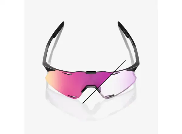100% Hypercraft glasses Gloss Black/Photochromic Purple Mirror