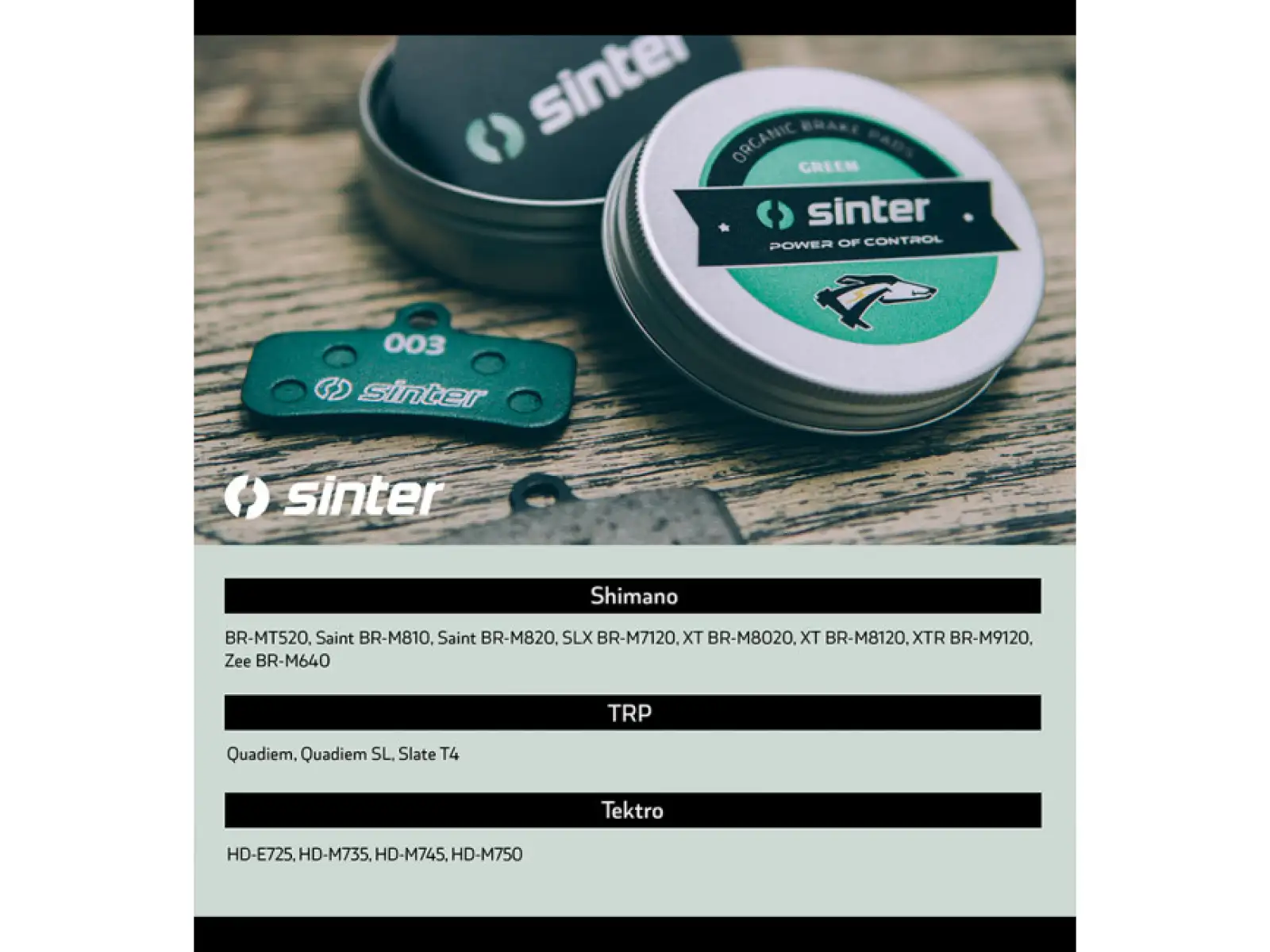 Sinter Shimano D Type brake pads polymer green