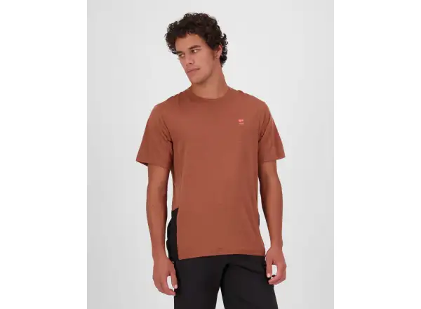 Mons Royale Tarn Merino men's short sleeve T-shirt Cinnamon / Black