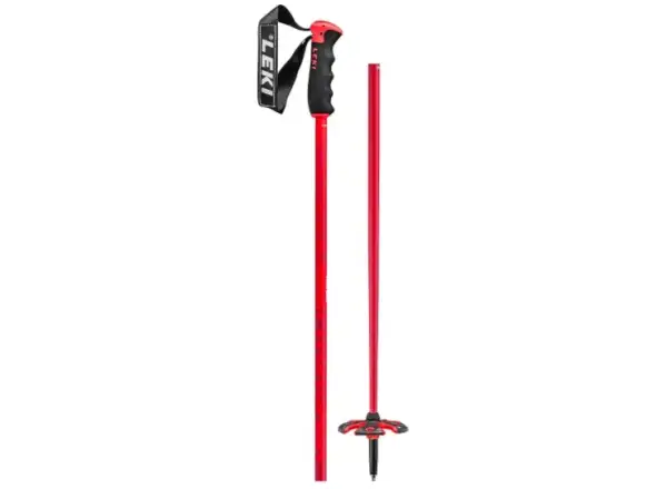 Leki Pitch Back alpine poles Blood red/Fluorescent red/White