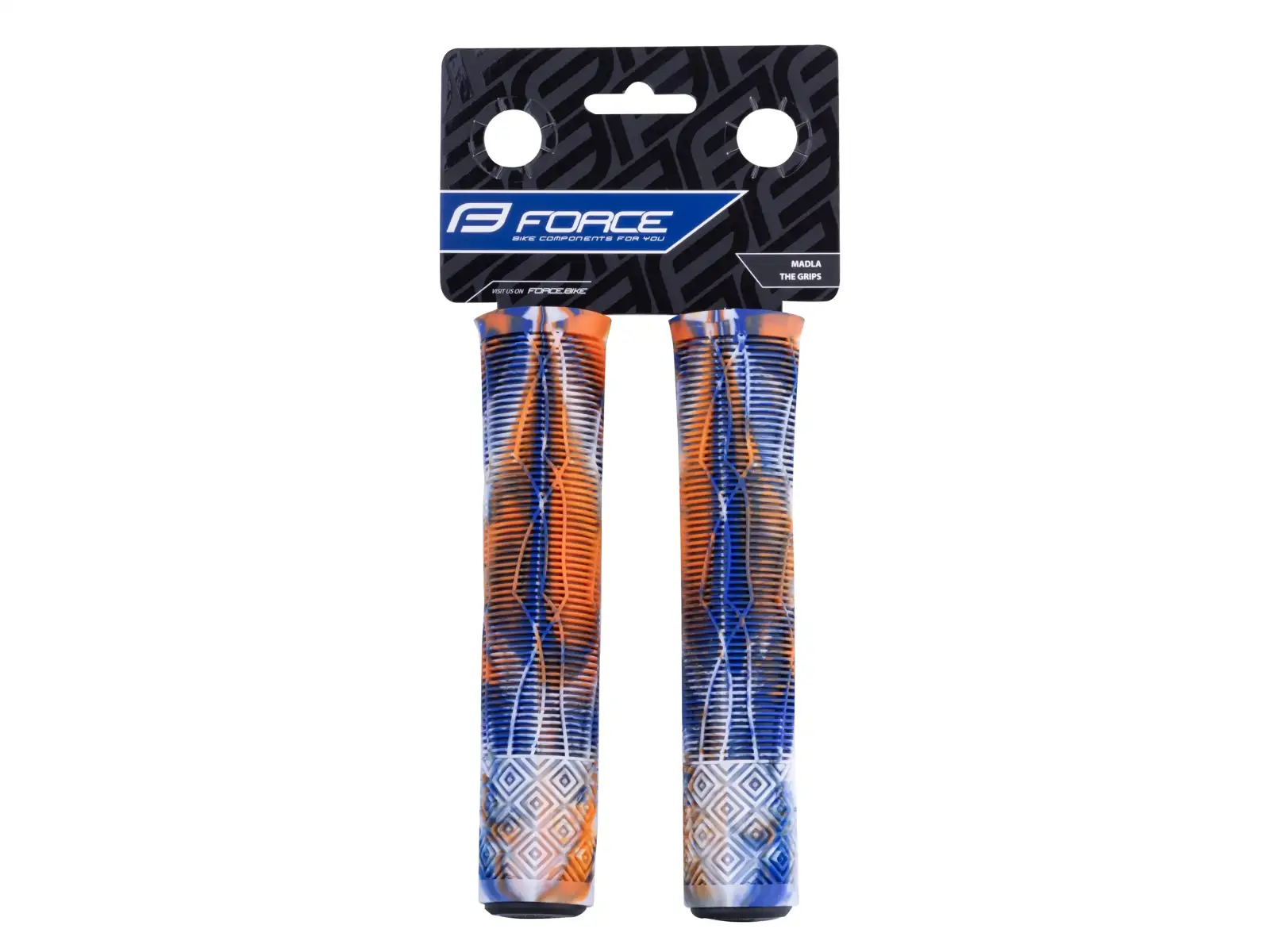 Force BMX160 rubber grips white/blue/orange