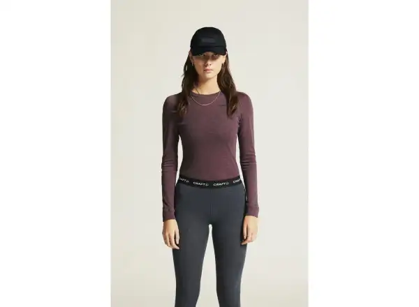 Craft Core Wool Merino women's set long sleeve shirt+pants red