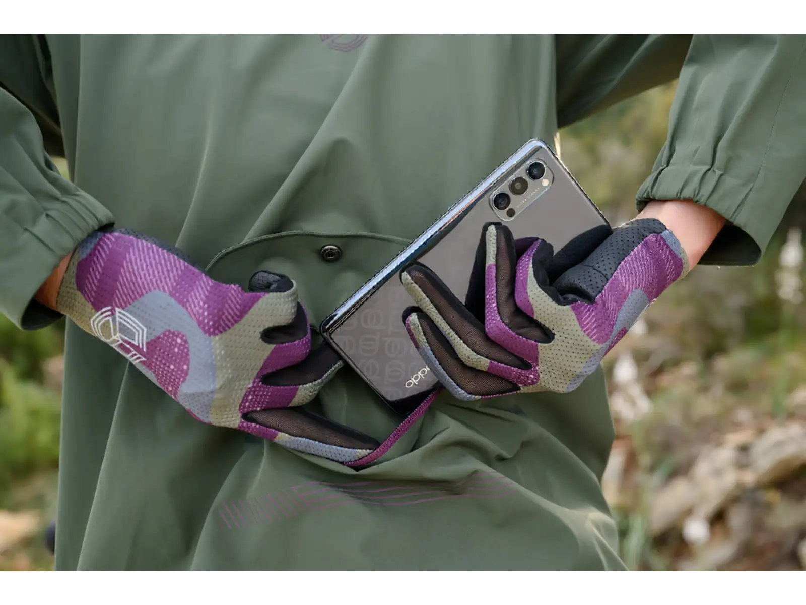 Silvini Saltaro men's gloves Plum/Olive