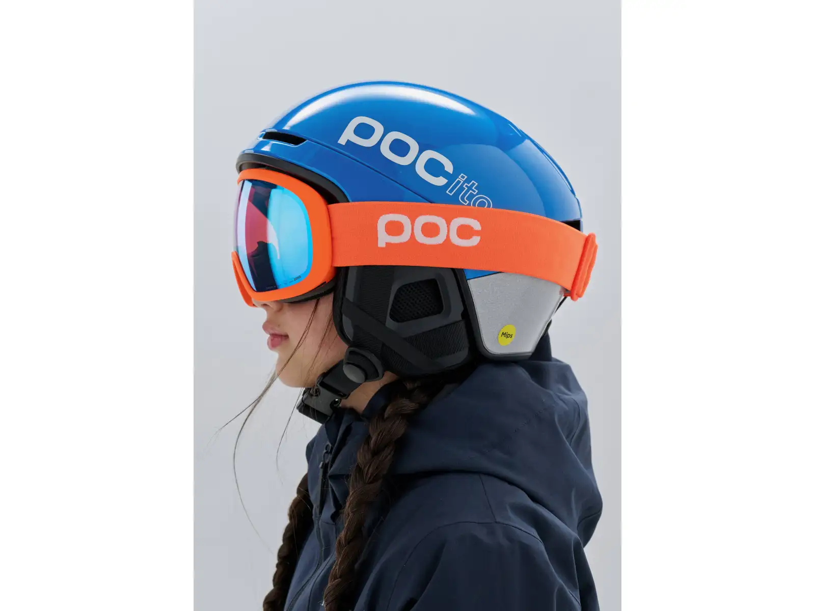 POC Fovea Mid ski goggles Zink Orange/Partly Sunny Blue