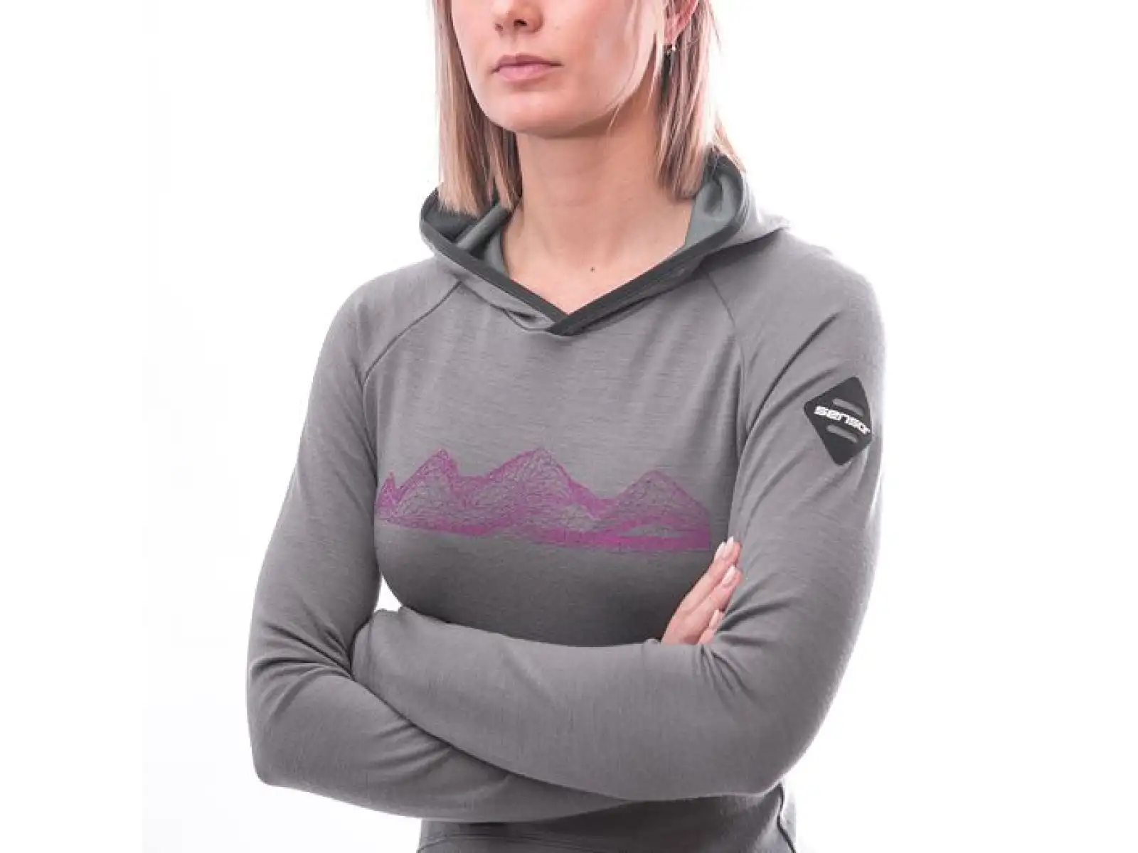 Sensor Merino Upper Mountains women's hoodie grey