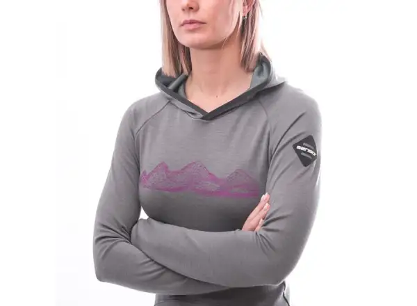 Sensor Merino Upper Mountains women's hoodie grey