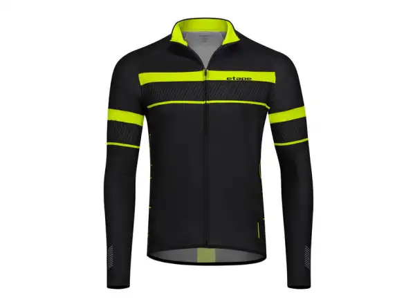Etape Comfort 2.0 men's jersey long sleeve Black/yellow fluo