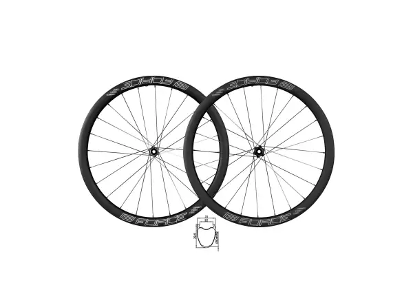 Force Team Carbon Gravel laced wheels 24 holes