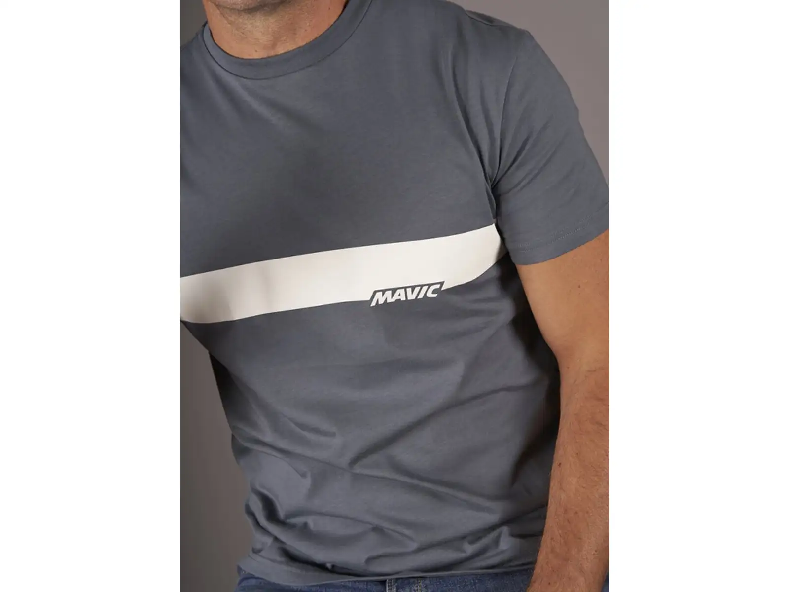 Mavic Corporate Stripe men's t-shirt short sleeve Orion Blue/Off White