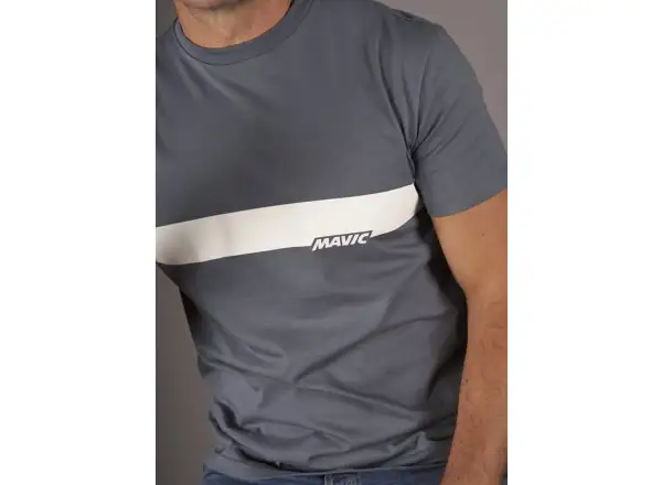 Mavic Corporate Stripe men's t-shirt short sleeve Orion Blue/Off White