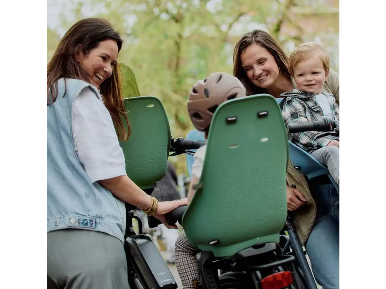 Urban Iki Ta-ke rear bike seat for MIK carriers Icho Green/Bincho Black