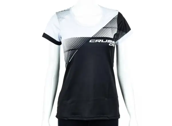 Crussis One women's sports t-shirt short sleeve black/white