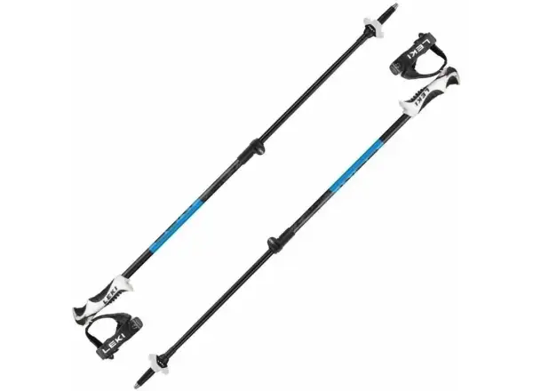 Leki Drifter Vario S junior telescopic poles Black/Cyan/Dark Anthracite