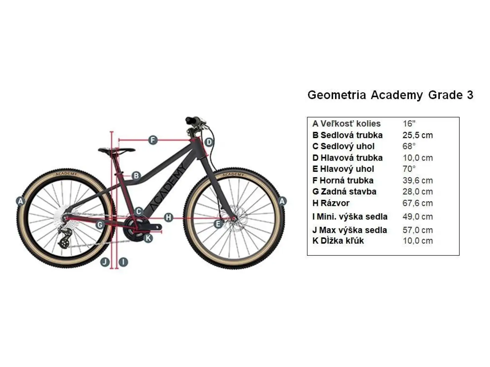 Academy Grade 3 children's bike 16" red