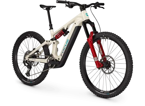 Focus SAM 9 800Wh full-suspension e-bike Champagne / Shellwhite