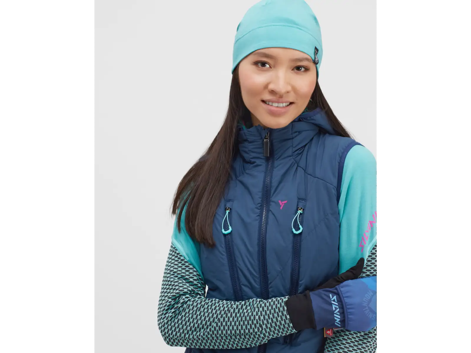Silvini Polara women's ski mountaineering vest Navy/Turquoise