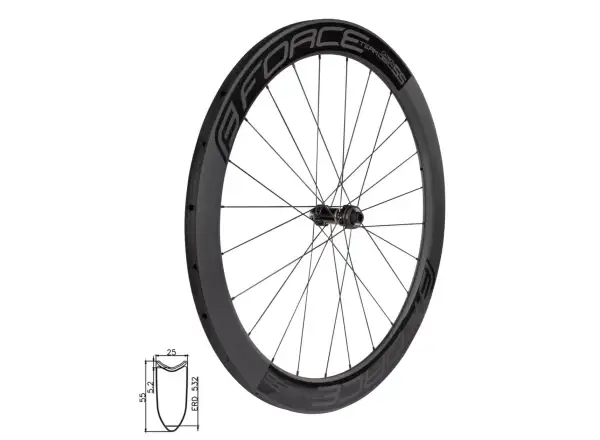 Force Team SP Carbon Disc CL road wheel 12x100 mm, 55 mm front