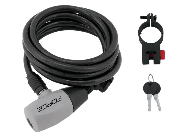 Force lock spiral grey 120cm/8mm + holder