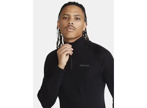 Craft ADV Wool Merino men's long sleeve shirt with zipper black