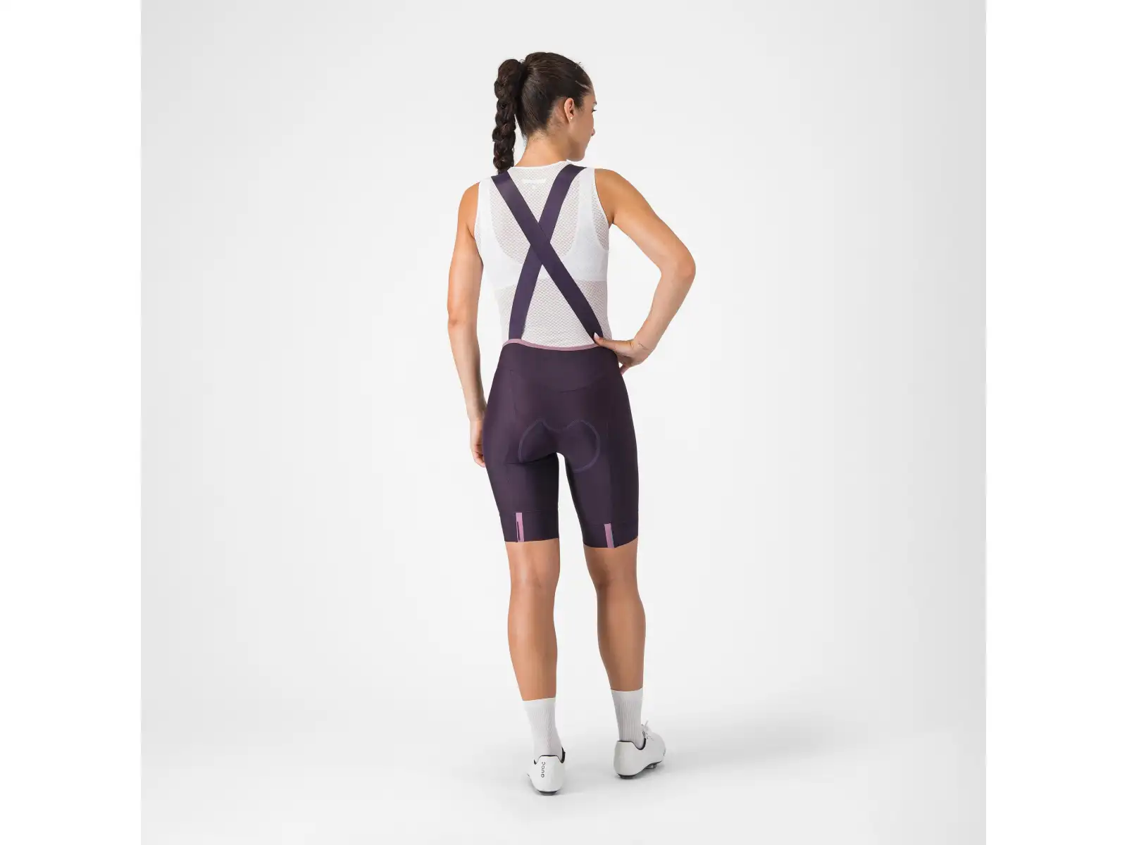 Castelli Prima 2 DT women's shorts with pad and bib Dark Night Shade/Deep Purple