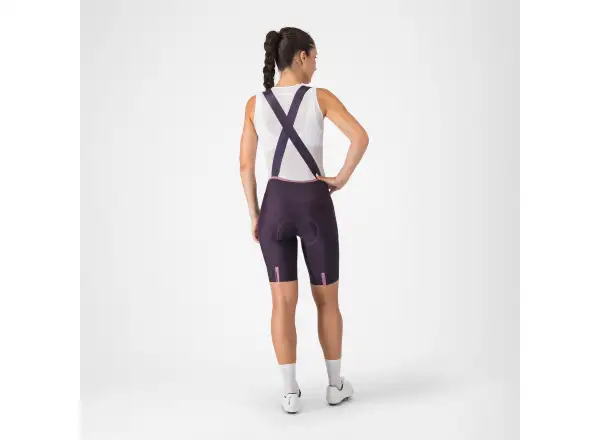 Castelli Prima 2 DT women's shorts with pad and bib Dark Night Shade/Deep Purple