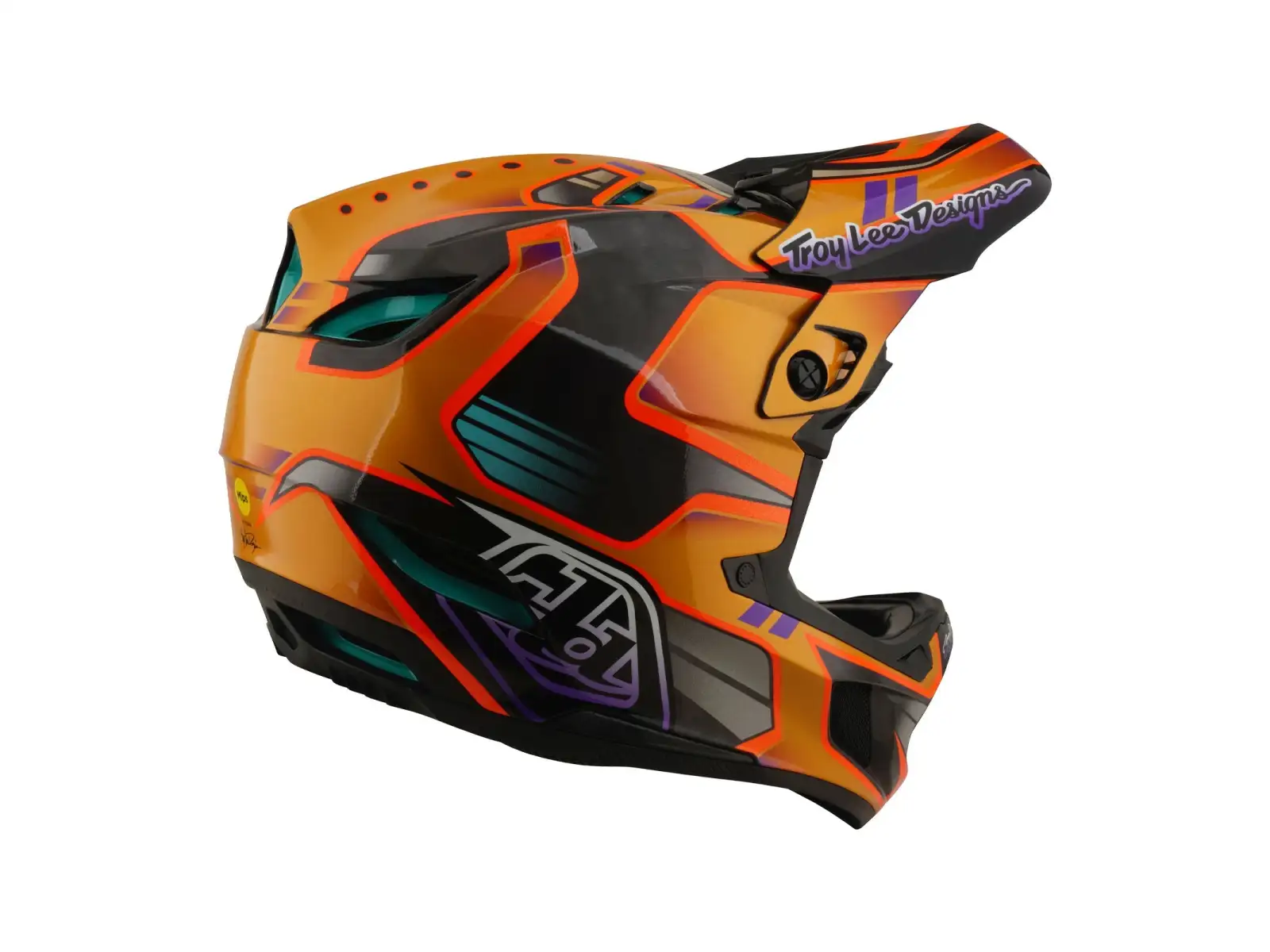 Troy Lee Designs D4 Carbon MIPS helmet Crest Gold
