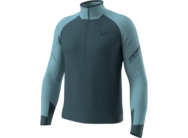 Dynafit Aalpine Zip men's running T-shirt long sleeve Smoke blue/0720