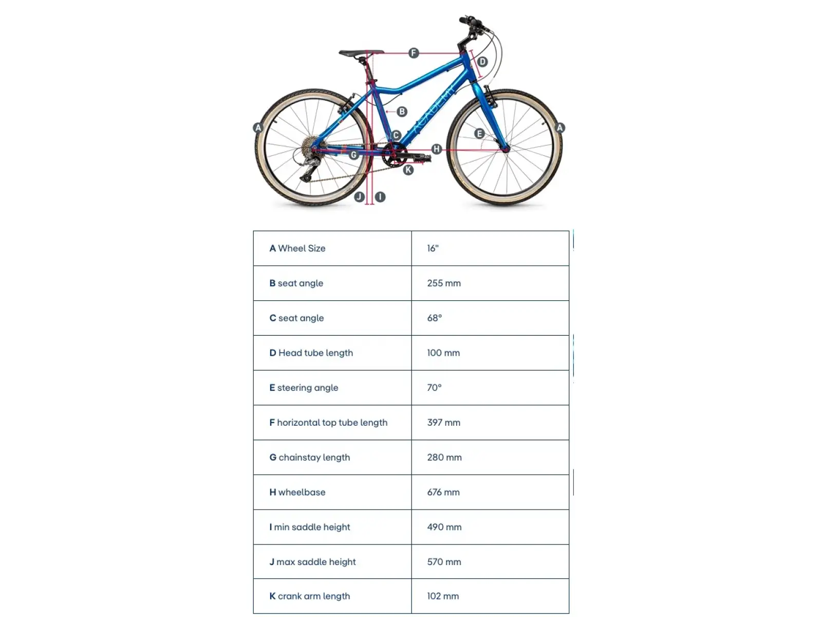 Academy Grade 3 Belt children's bike 16" blue