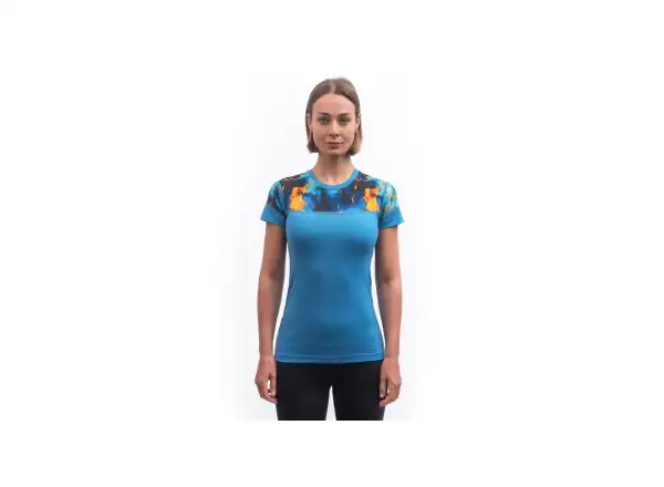 Sensor Merino Impress women's short sleeve blue/Universe shirt