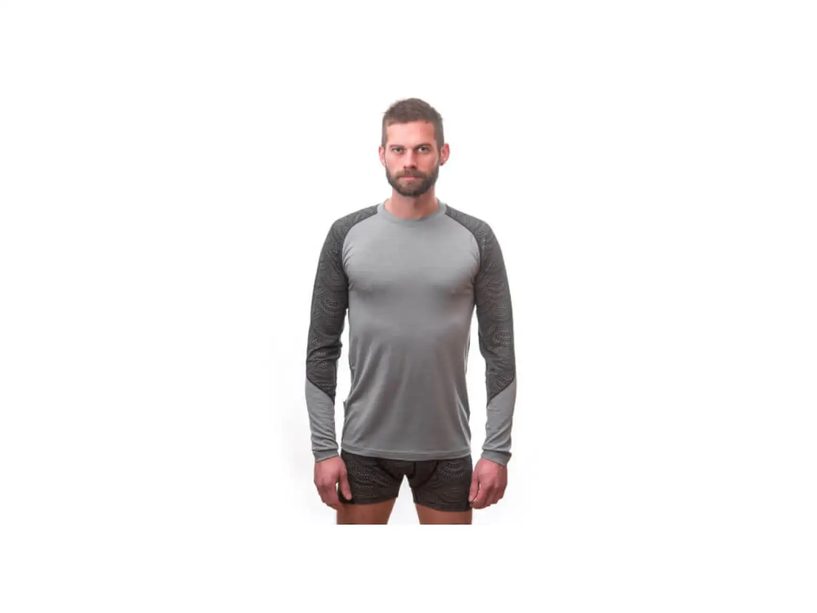 Sensor Merino Impress men's long sleeve shirt Grey/Maori
