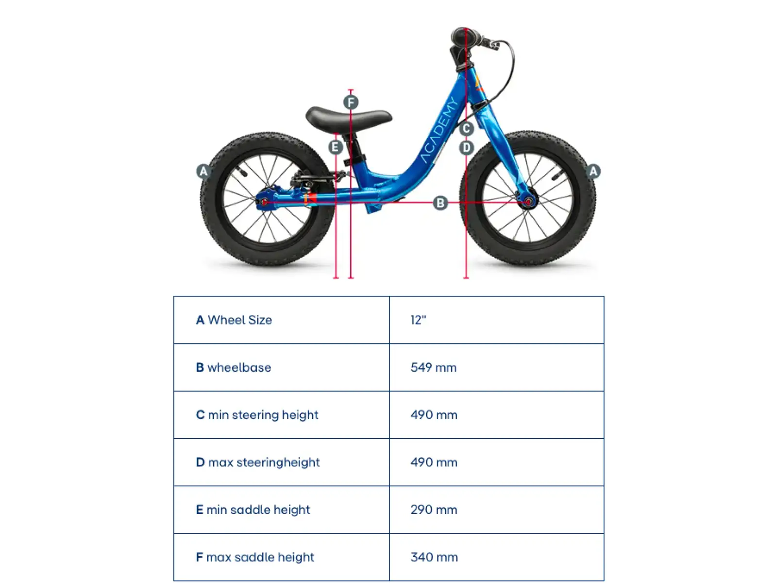 Academy Grade 1 children's balance bike 12" red