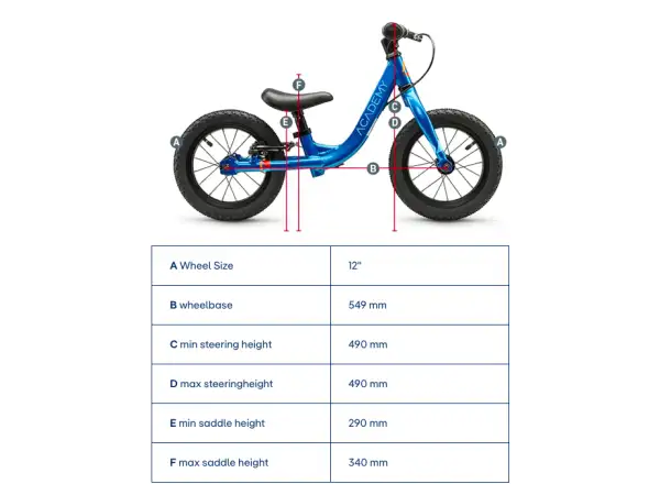 Academy Grade 1 children's balance bike 12" red