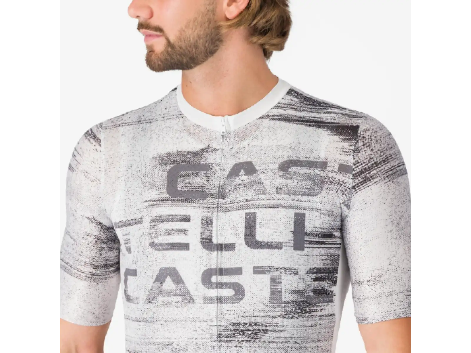 Castelli Stratus Logo men's jersey short sleeve White/Smoky Gray