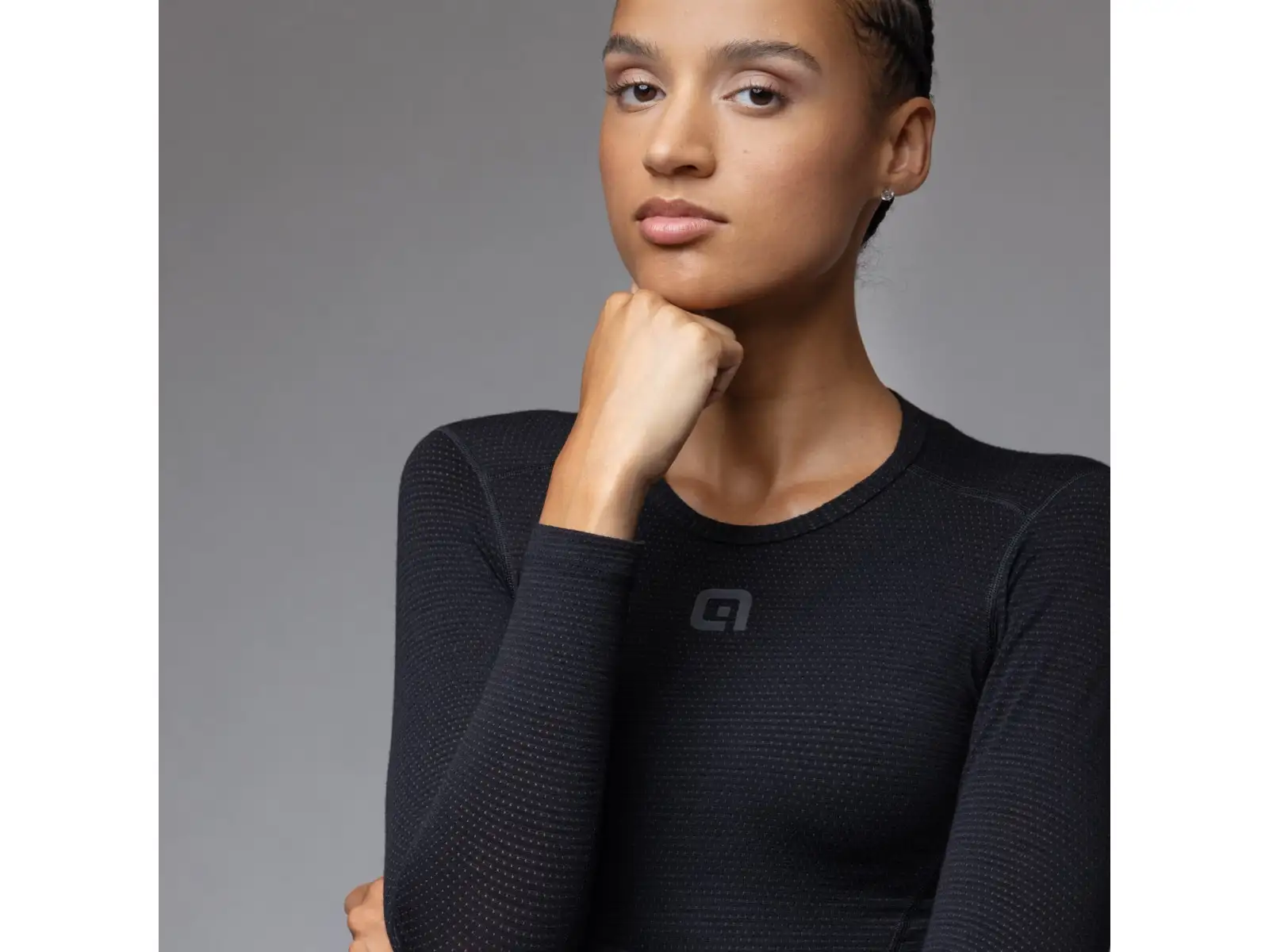 Alé Intimo Merino women's base layer shirt long sleeve Black