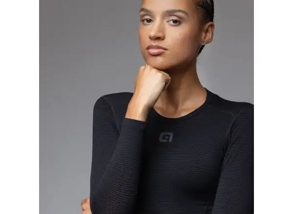 Alé Intimo Merino women's base layer shirt long sleeve Black
