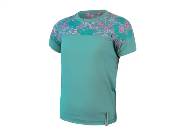 Sensor Coolmax Impress kids T-shirt short sleeve Mint/Purple Bikes
