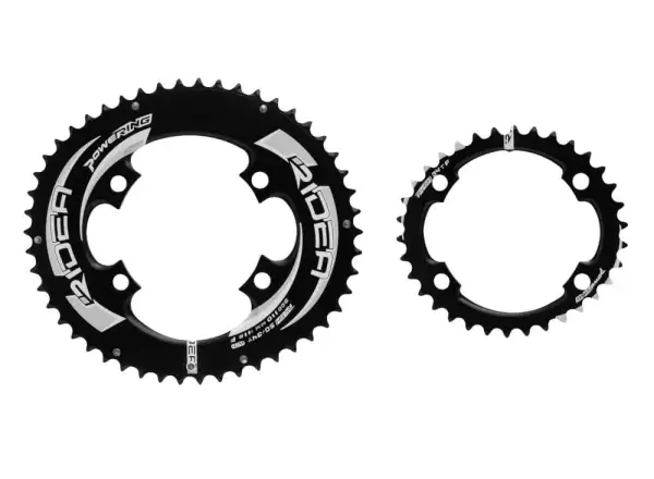 Ridea LS elliptical road chainrings 50/34 teeth black/white