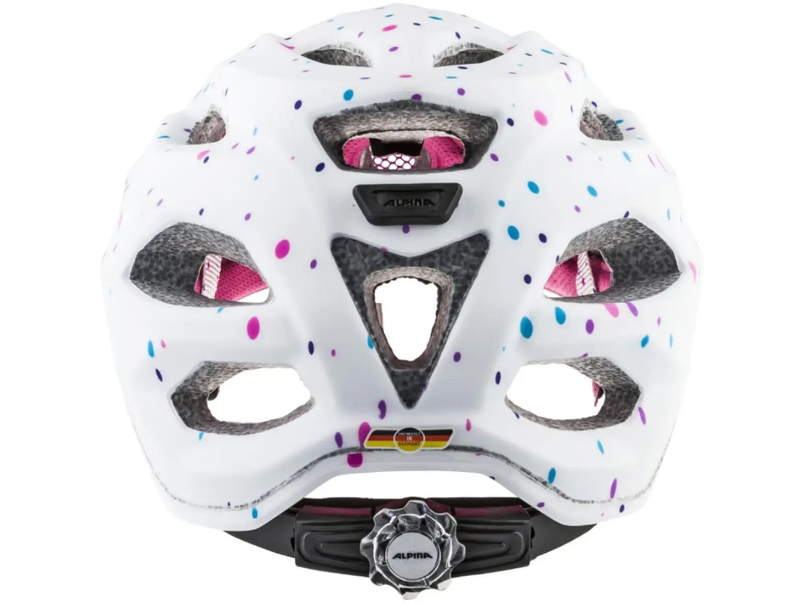 Alpina Carapax Jr. children's helmet white polka dots