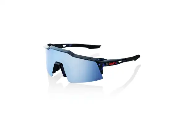 100% Speedcraft Black Holographic/HiPER Blue Multilayer Mirror Sunglasses