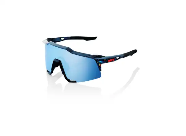 100% SPEEDCRAFT Cycling Glasses Black Holographic/Hiper blue Multilayer Mirror Lens