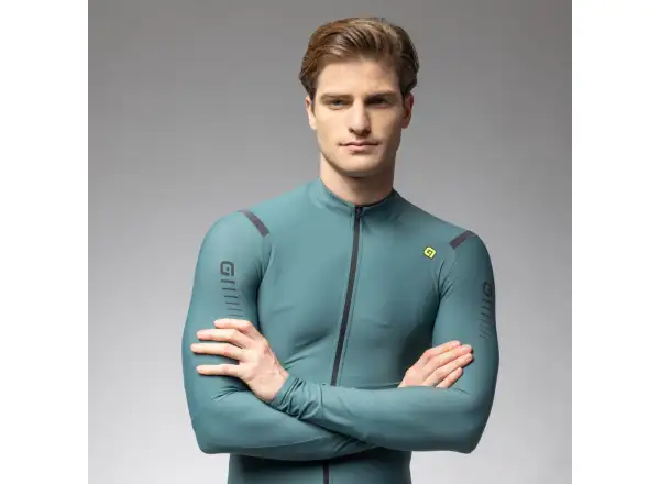 Alé R-EV1 Warm Race men's jersey insulated long sleeve Pier Green