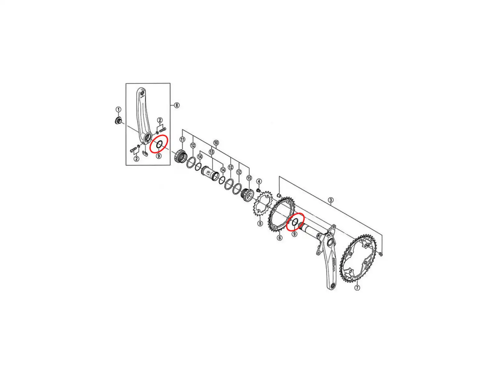 Shimano Y1F316000 O-Ring for cranksets Hollowtech II
