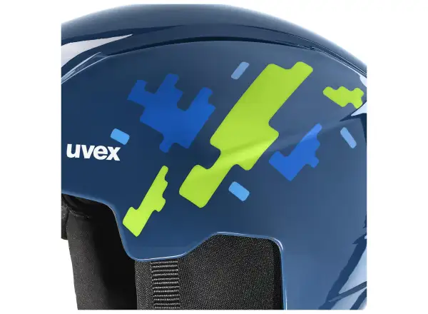 Uvex Viti set ski helmet and goggles blue puzzle