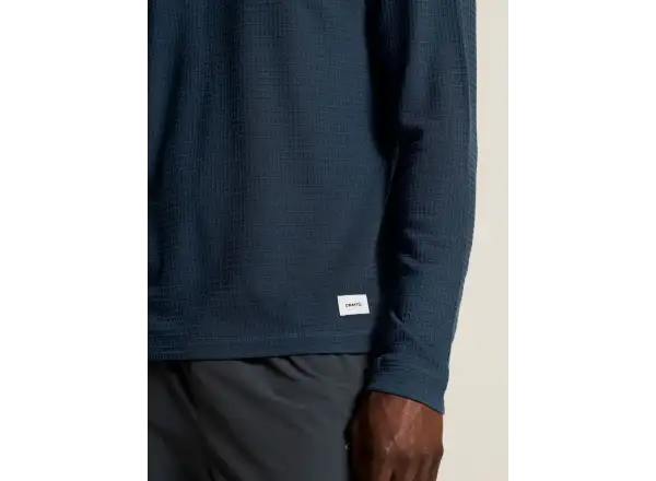 Craft Wool Waffle men's long sleeve shirt blue