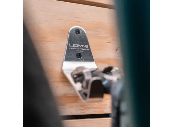 Lezyne Stainless Pedal Hook wall mount for bike silver
