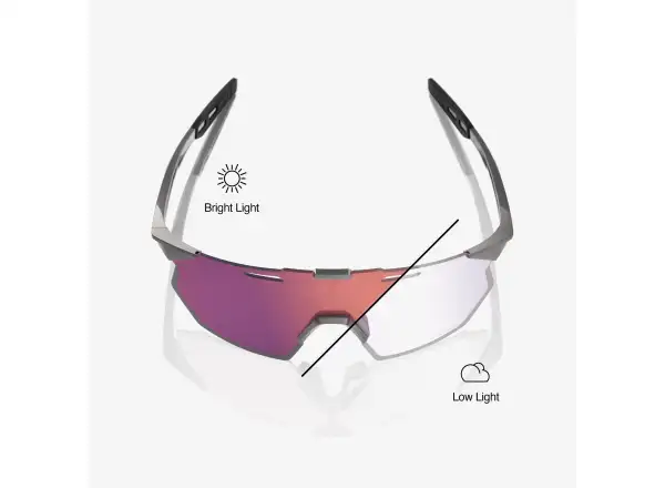 100% Hypercraft SQ Gloss Light Grey/Rose Gold Mirror Photochromic Lens