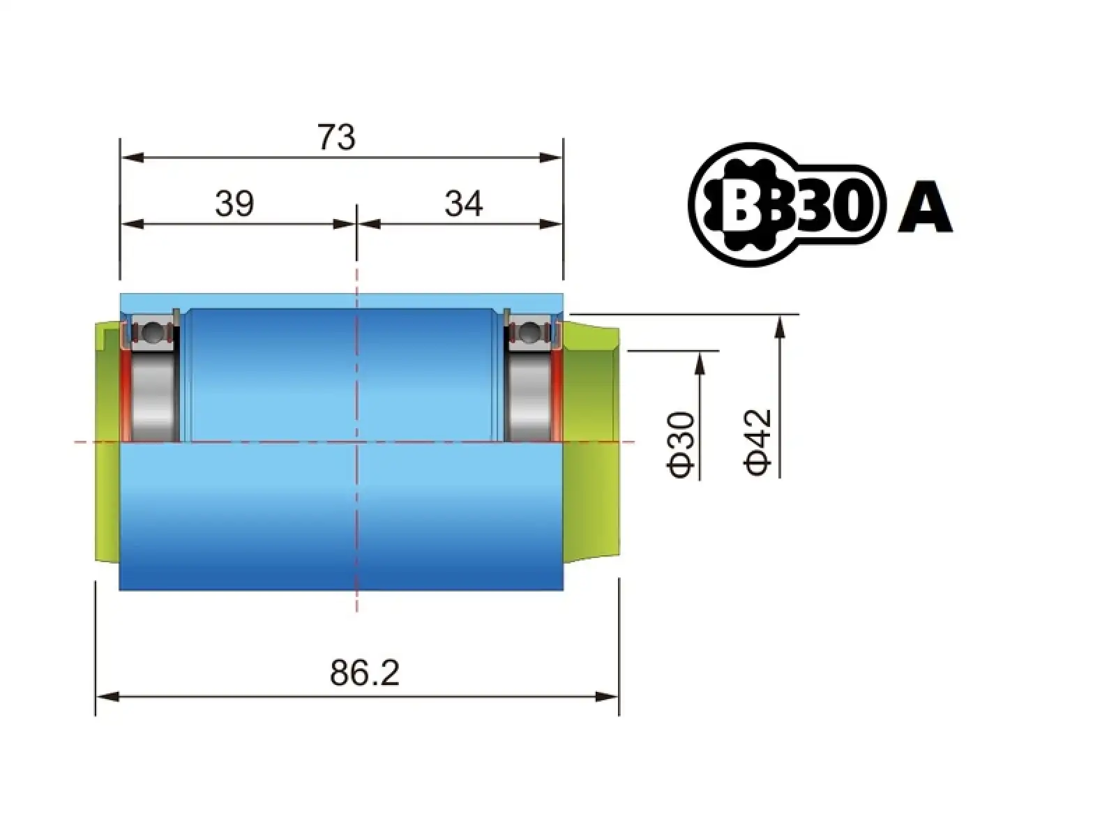 FSA Adapter for Frame BB-30A/PF-30A and Cranks FSA 386EVO