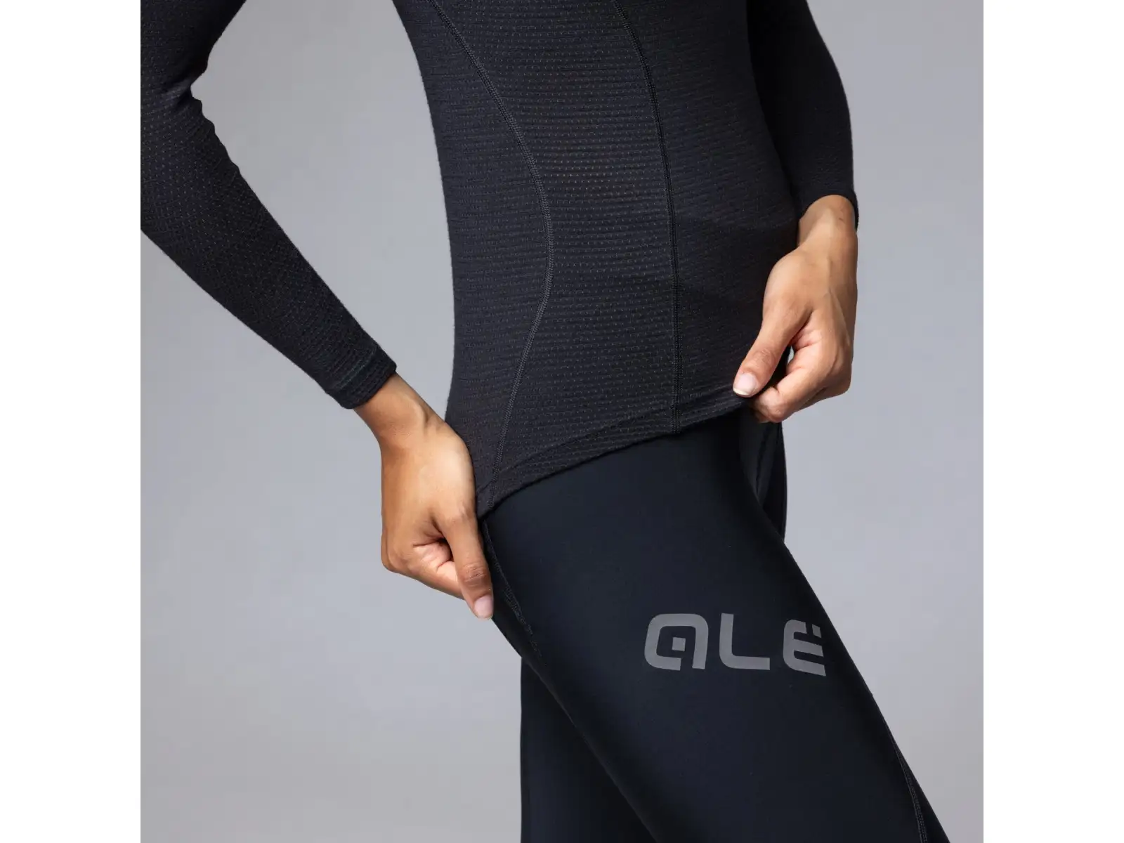 Alé Intimo Merino women's base layer shirt long sleeve Black