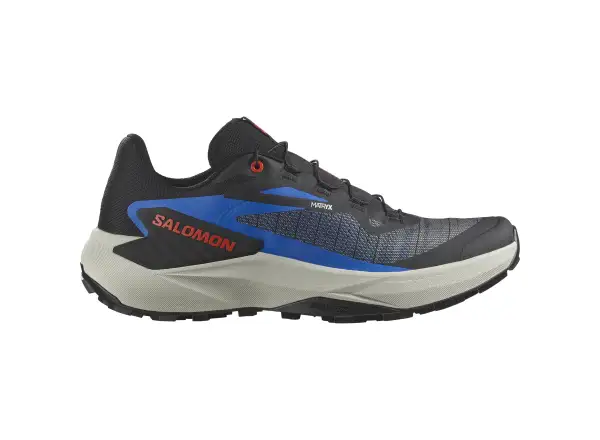 Salomon Genesis men's running shoes Black/French Blue/Cherry Tomato